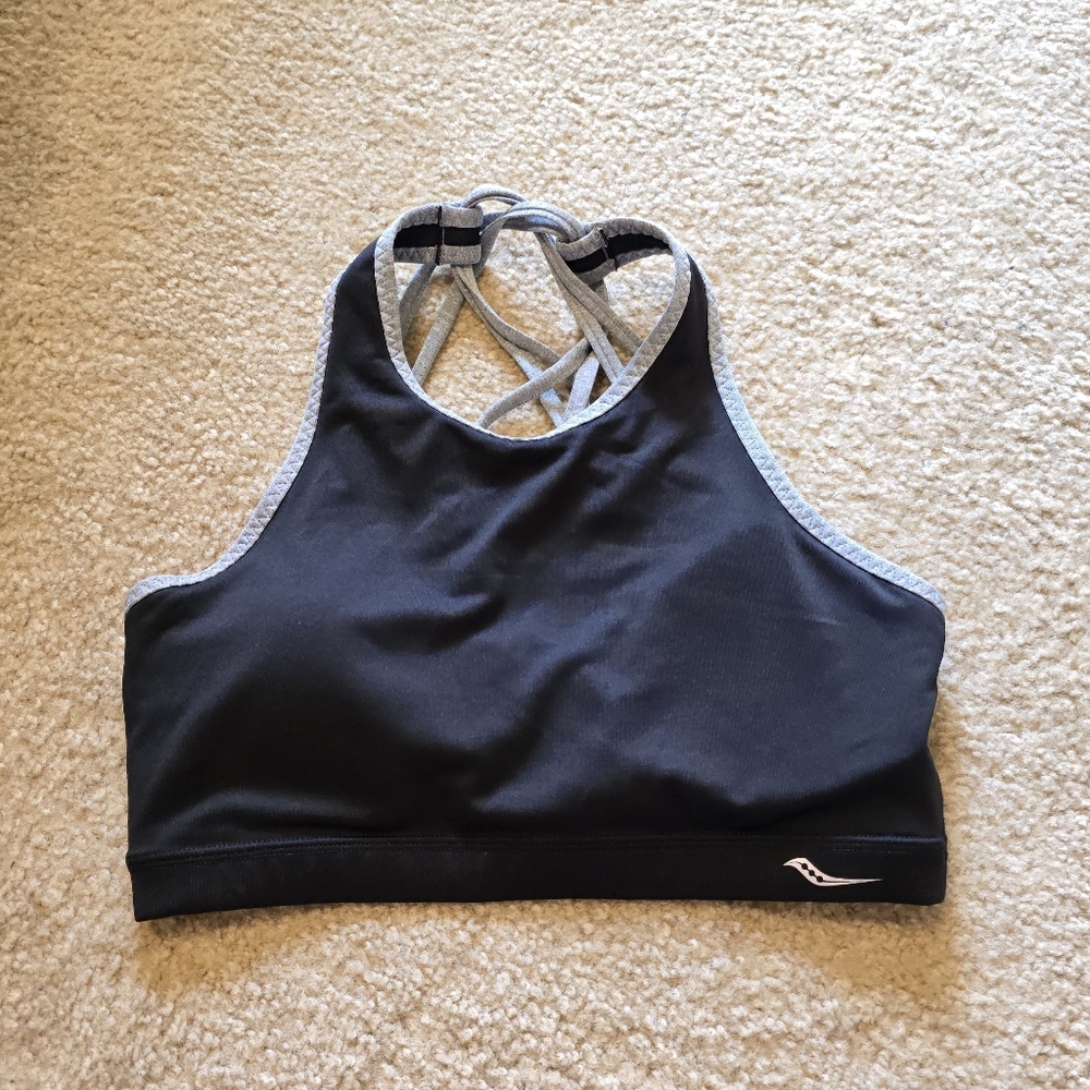 Saucony Black and Gray Women's Leggings